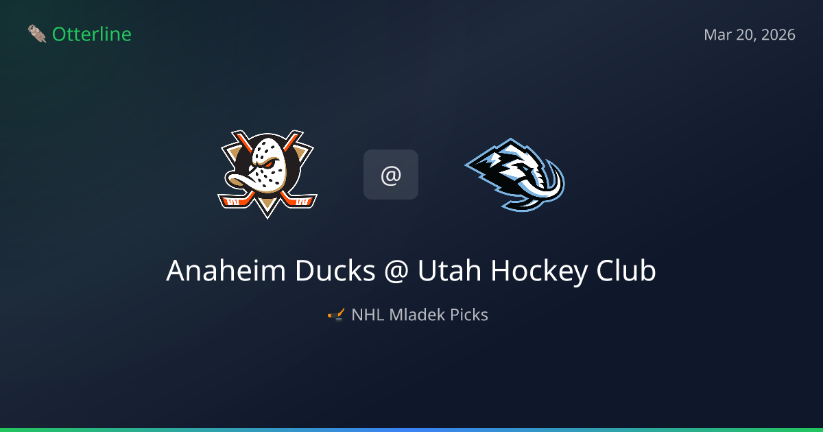 NHL Picks Today (March 20, 2026): Anaheim Ducks at Utah Hockey Club | AI Model Consensus