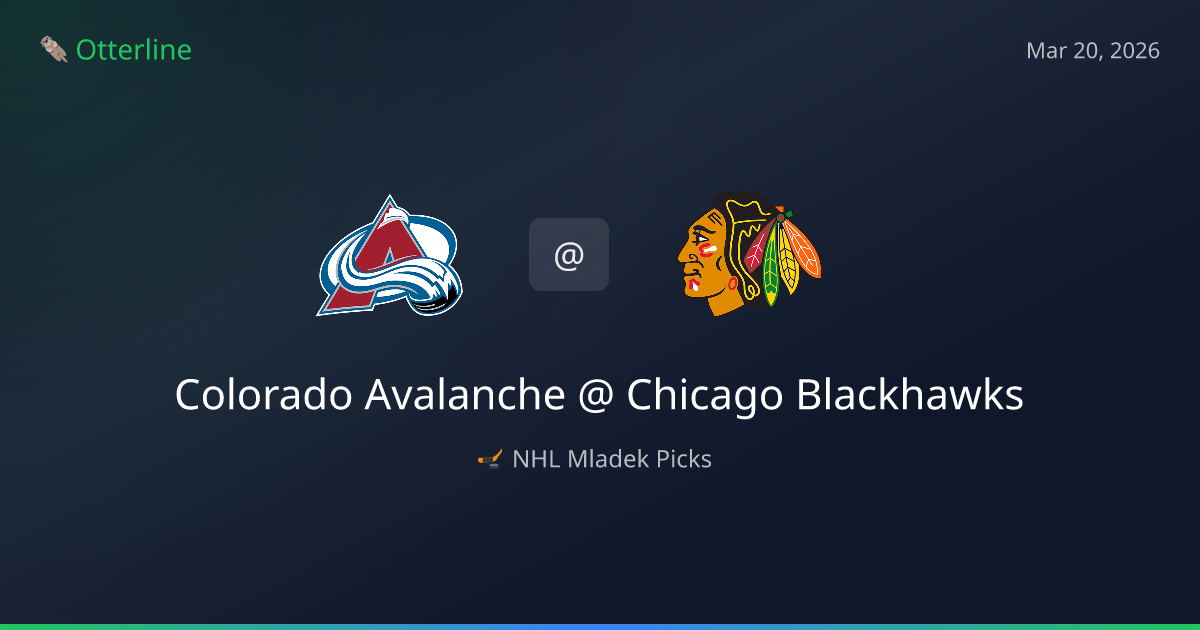 NHL Picks Today (March 20, 2026): Colorado Avalanche at Chicago Blackhawks | AI Model Consensus