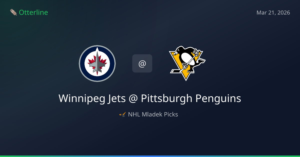 NHL Picks Today (March 21, 2026): Winnipeg Jets at Pittsburgh Penguins | AI Model Consensus