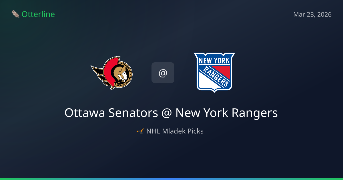 NHL Picks Today (March 23, 2026): Ottawa Senators at New York Rangers | AI Model Consensus