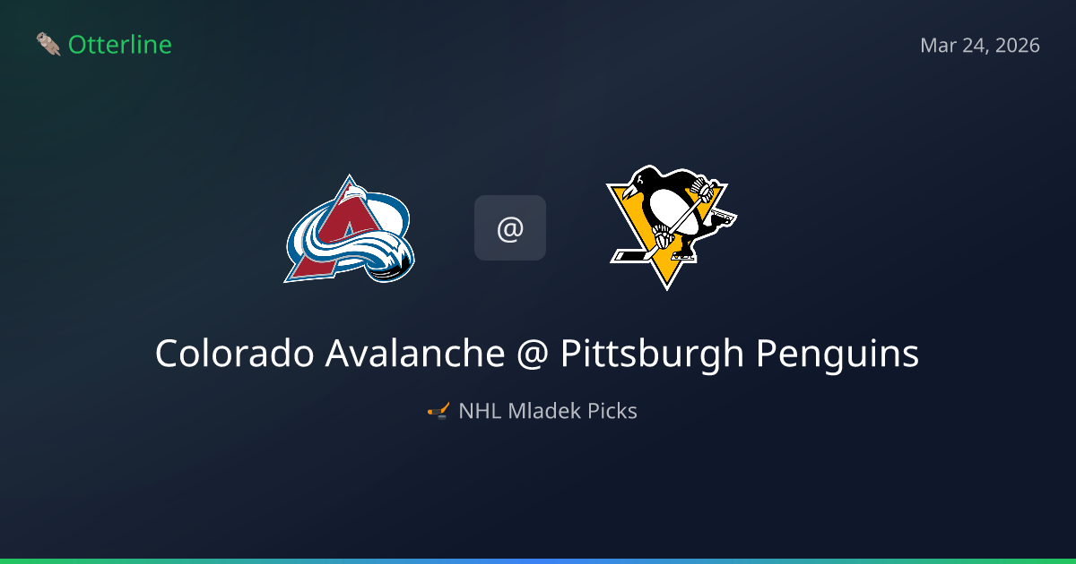 NHL Picks Today (March 24, 2026): Colorado Avalanche at Pittsburgh Penguins | AI Model Consensus