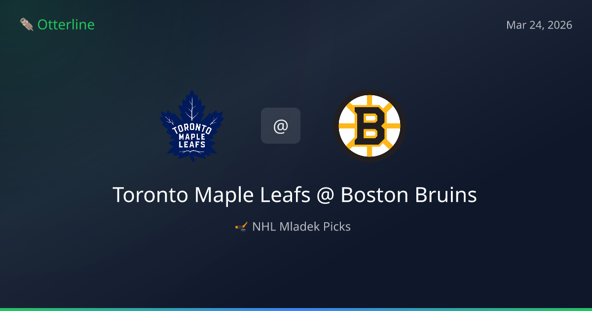NHL Picks Today (March 24, 2026): Toronto Maple Leafs at Boston Bruins | AI Model Consensus