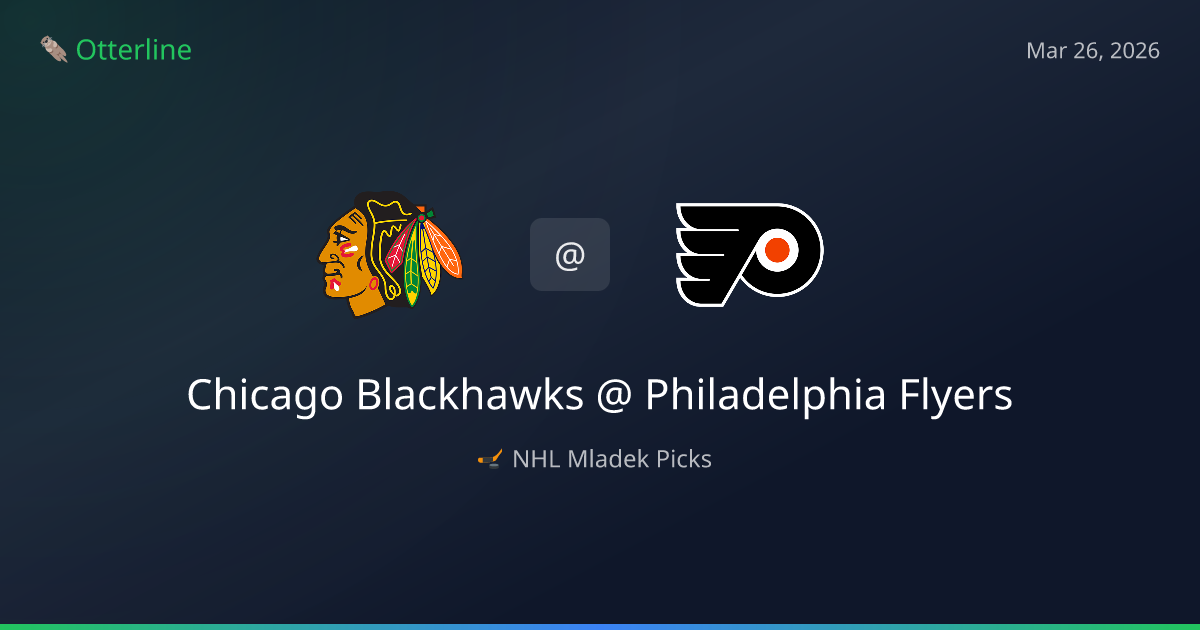 NHL Picks Today (March 26, 2026): Chicago Blackhawks at Philadelphia Flyers | AI Model Consensus