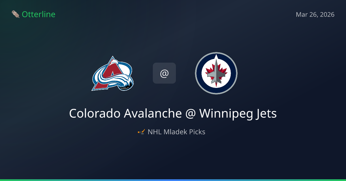 NHL Picks Today (March 26, 2026): Colorado Avalanche at Winnipeg Jets | AI Model Consensus