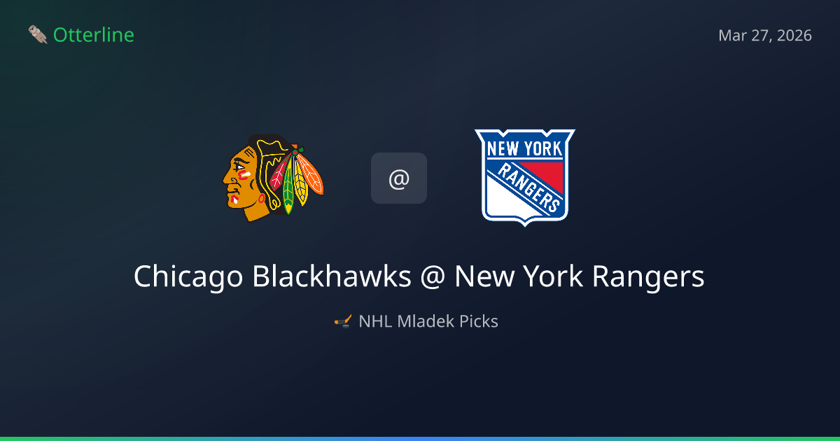 NHL Picks Today (March 27, 2026): Chicago Blackhawks at New York Rangers | AI Model Consensus