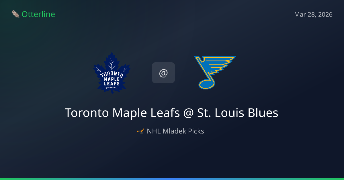 NHL Picks Today (March 28, 2026): Toronto Maple Leafs at St. Louis Blues | AI Model Consensus
