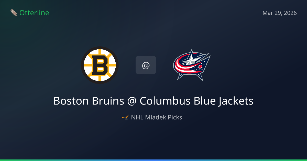 NHL Picks Today (March 29, 2026): Boston Bruins at Columbus Blue Jackets | AI Model Consensus