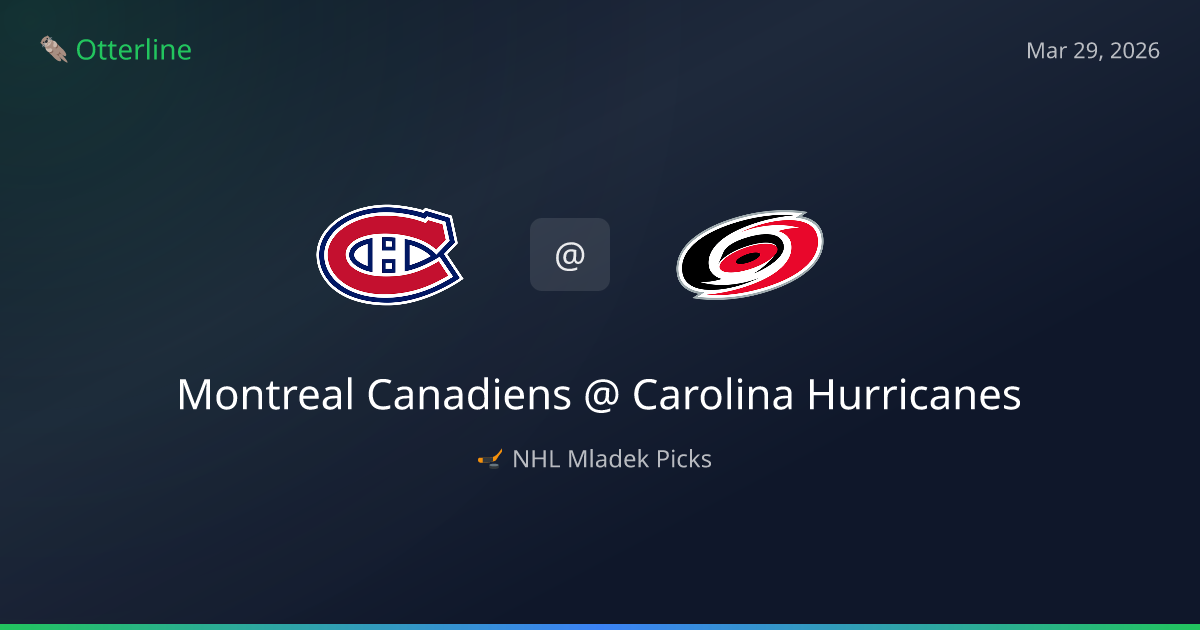 NHL Picks Today (March 29, 2026): Montreal Canadiens at Carolina Hurricanes | AI Model Consensus