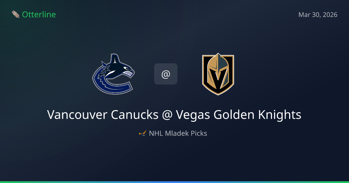 NHL Picks Today (March 30, 2026): Vancouver Canucks at Vegas Golden Knights | AI Model Consensus