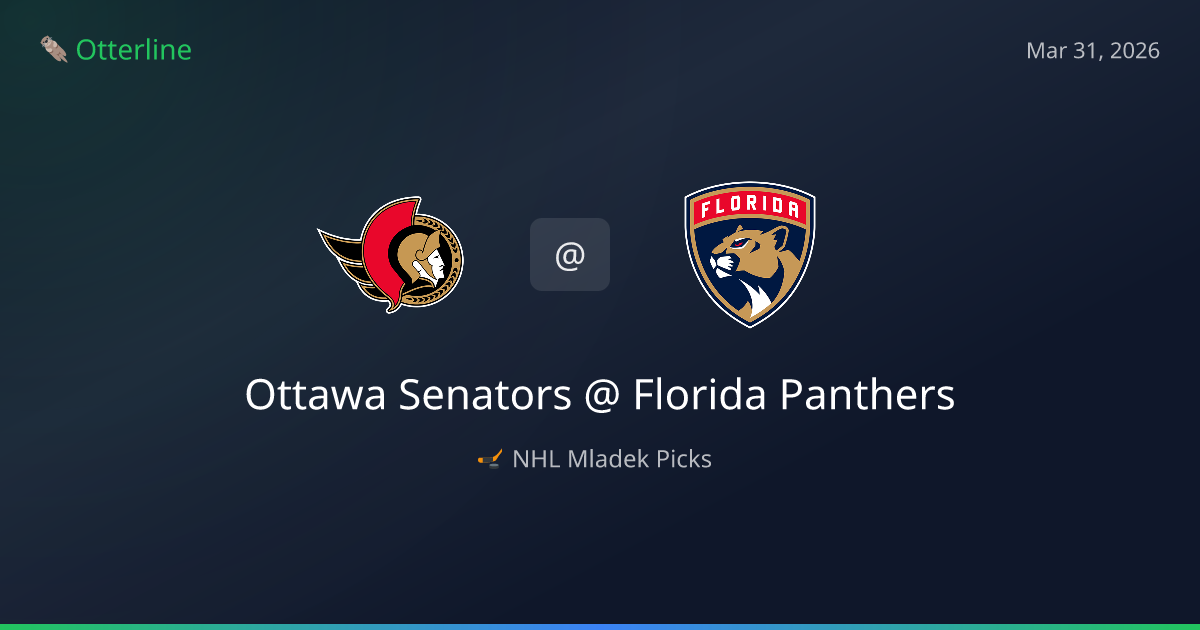 NHL Picks Today (March 31, 2026): Ottawa Senators at Florida Panthers | AI Model Consensus