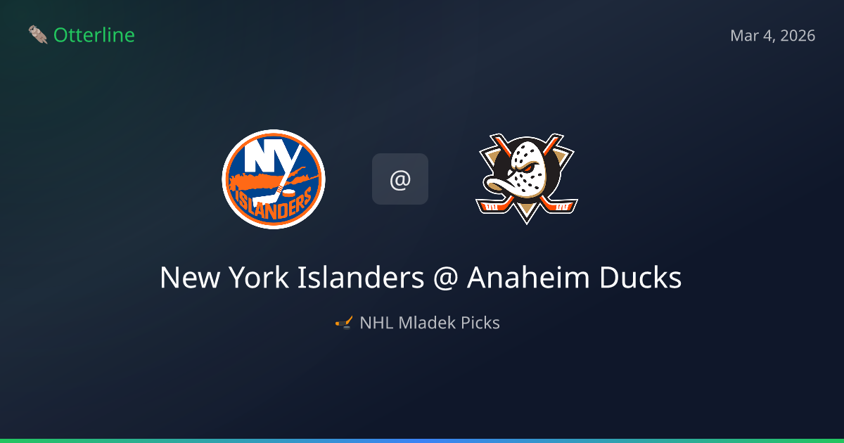 NHL Picks Today (March 4, 2026): New York Islanders at Anaheim Ducks | AI Model Consensus