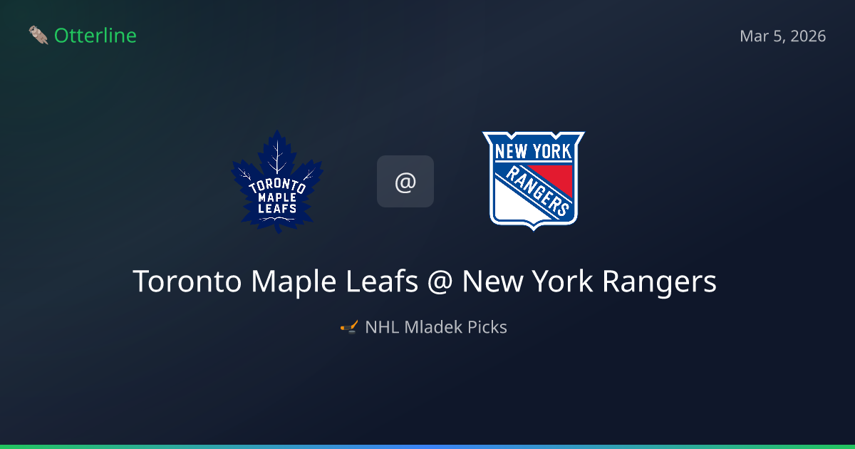 NHL Picks Today (March 5, 2026): Toronto Maple Leafs at New York Rangers | AI Model Consensus