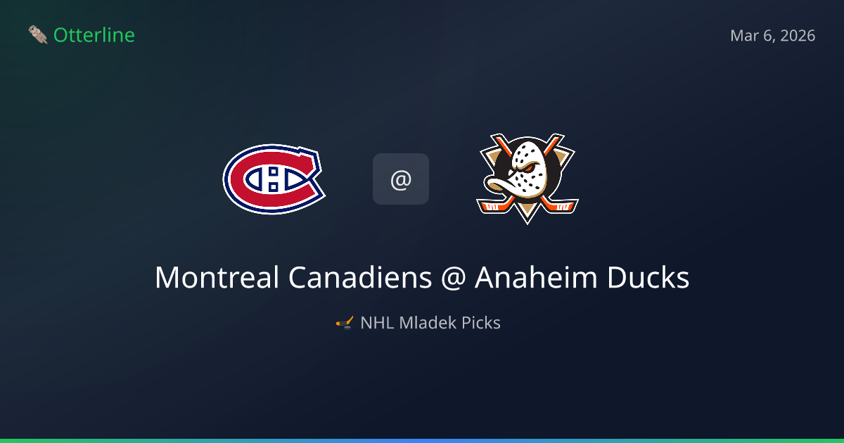 NHL Picks Today (March 6, 2026): Montreal Canadiens at Anaheim Ducks | AI Model Consensus