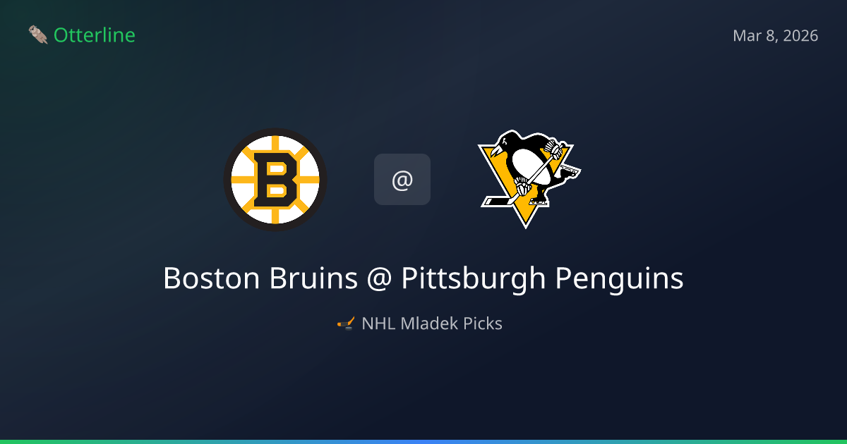 NHL Picks Today (March 8, 2026): Boston Bruins at Pittsburgh Penguins | AI Model Consensus